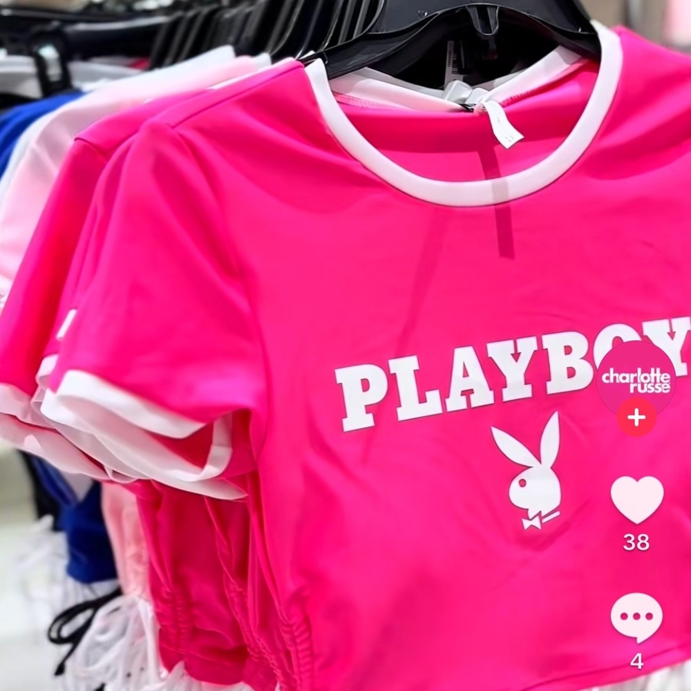 Playboy Hot Pink Tee with White Logo
